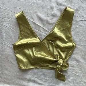 Topshop green wrap tank